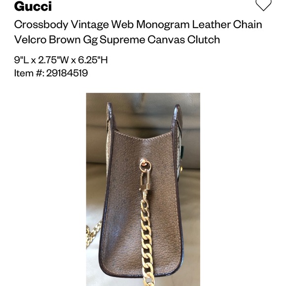 Gucci Web Monogram Canvas Brown Leather Clutch - Picture 8 of 8